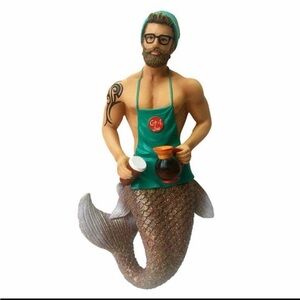 December Diamonds JAVA JOE Coffee Barista Merman Ornament 2018 Brand New in Box